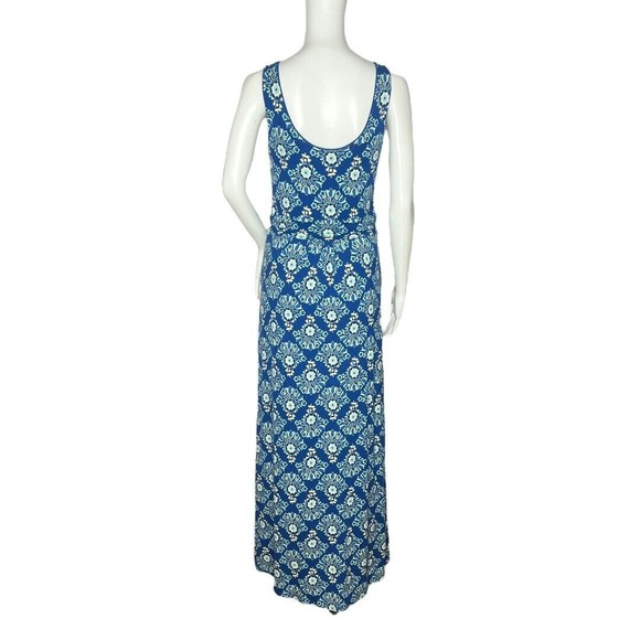 Boden Women’s Maxi Dress Blue White Floral Flowers Jersey‎ Knit Sleeveless 6R - Picture 4 of 10